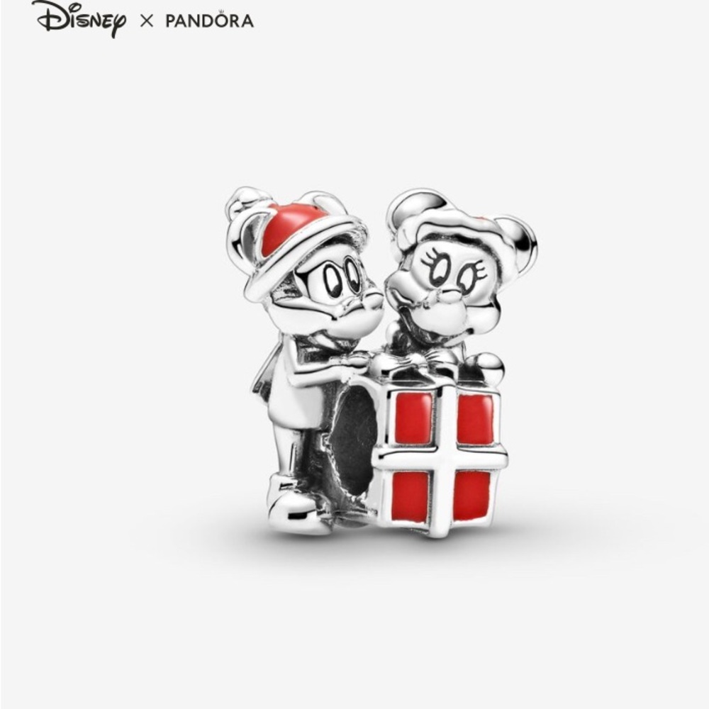 Pandora Disney Mickey Mouse and Minnie Mouse Present Charm